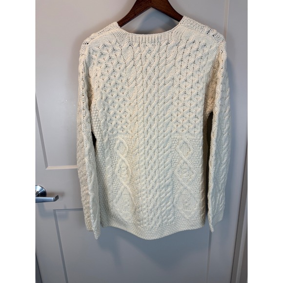 Vintage NWOT Aran Crafts Merino Wool Cable Knit Cardigan Cream Ivory Size Medium - Picture 5 of 7